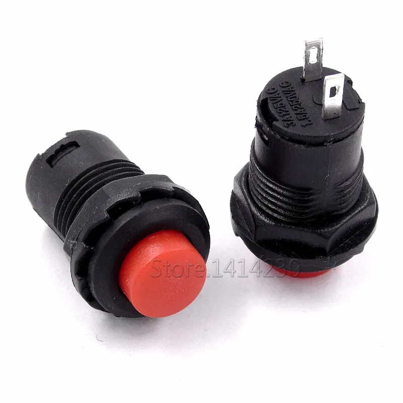 10Pcs 12mm Momentary Push Button Switch Switch 3A 125VAC 1.5A 250VAC Self Return Momentary No Lock Red Green Reset Button Switch