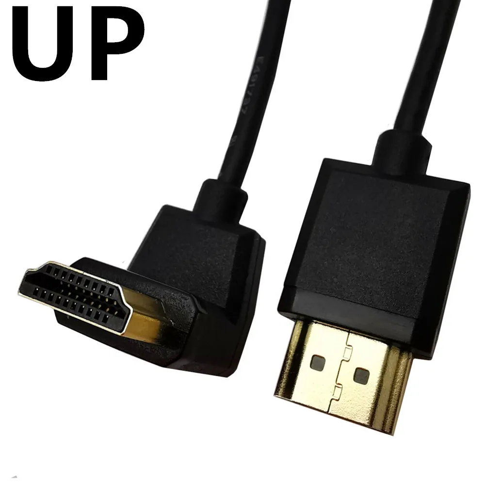 Сверхтонкий высокоскоростной кабель, совместимый с HDMI, угол 90, 4K * 2K @ 60HZφ OD: 3,2; 15 см