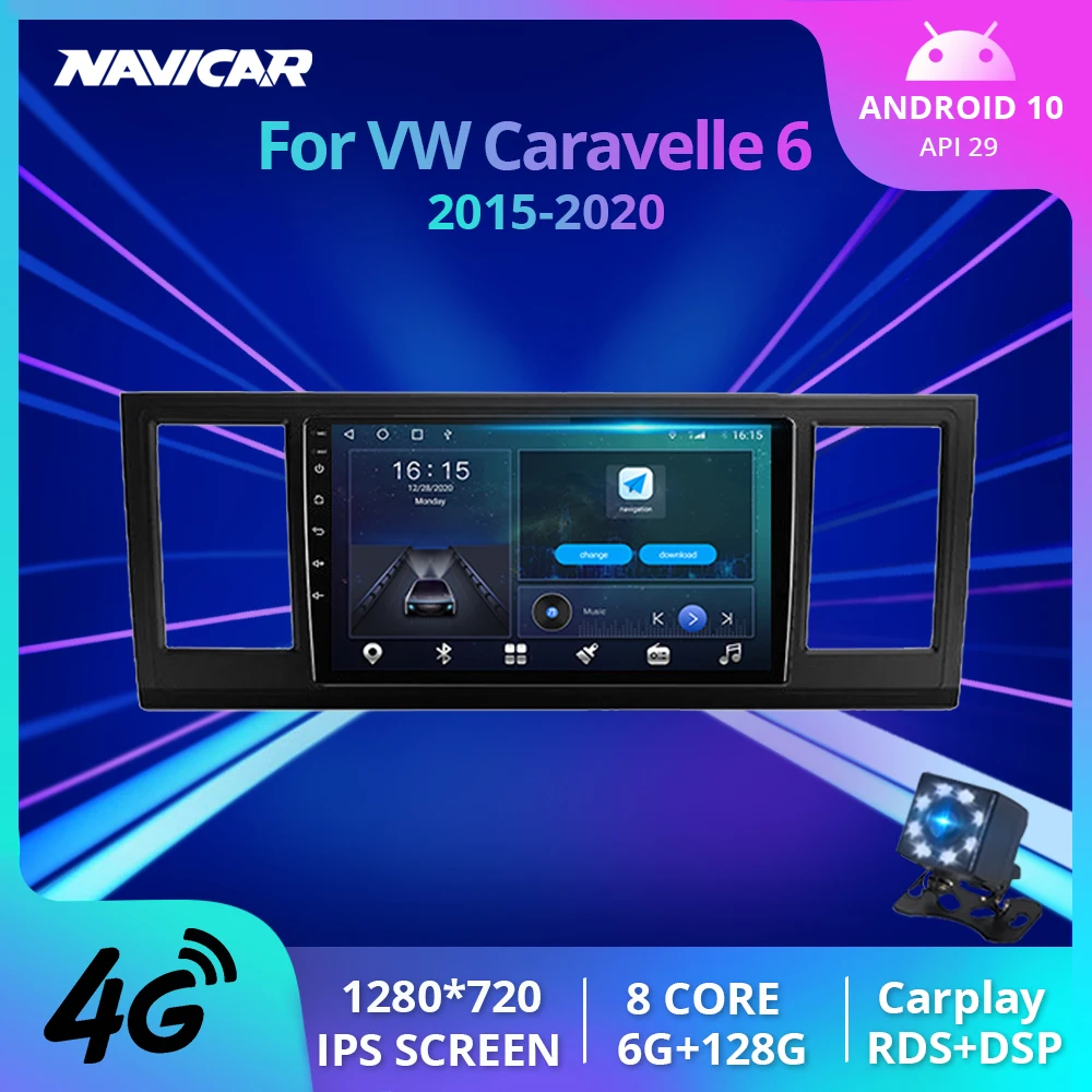 Car Radio For Volkswagen Caravelle 6 2015 2016 2017-2020 2 Din Android10.0 Stereo Receiver Carplay Car Multimedia Video Player