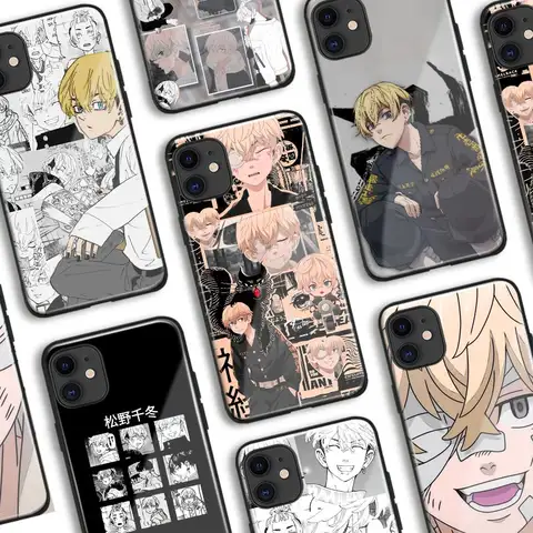 일본 애니메이션 치후유 유리 실리콘 휴대폰 케이스, 아이폰 7 8 14 15 플러스 X XR XS 11 12 13 미니 14 15 프로 맥스