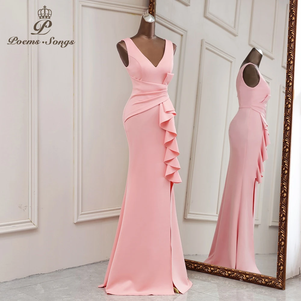 2021New pink Mermaid Evening dresses prom dress Bridal dresses vestidos de promocion Bridesmaid dresses ceremony dresses