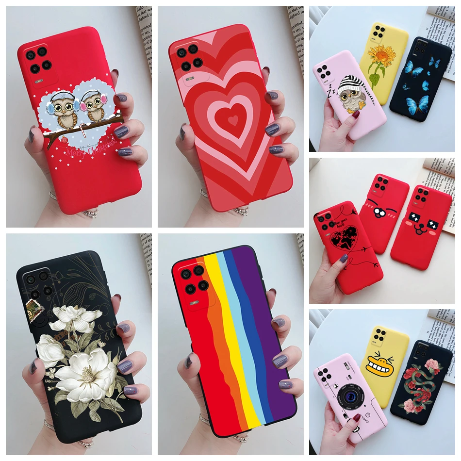 For Realme Narzo 30 5G Case Soft Silicon Cute Cartoon Heart Back Coque Phone Cover For Oppo Realme 8 Pro Realme8 Narzo30 5G Case