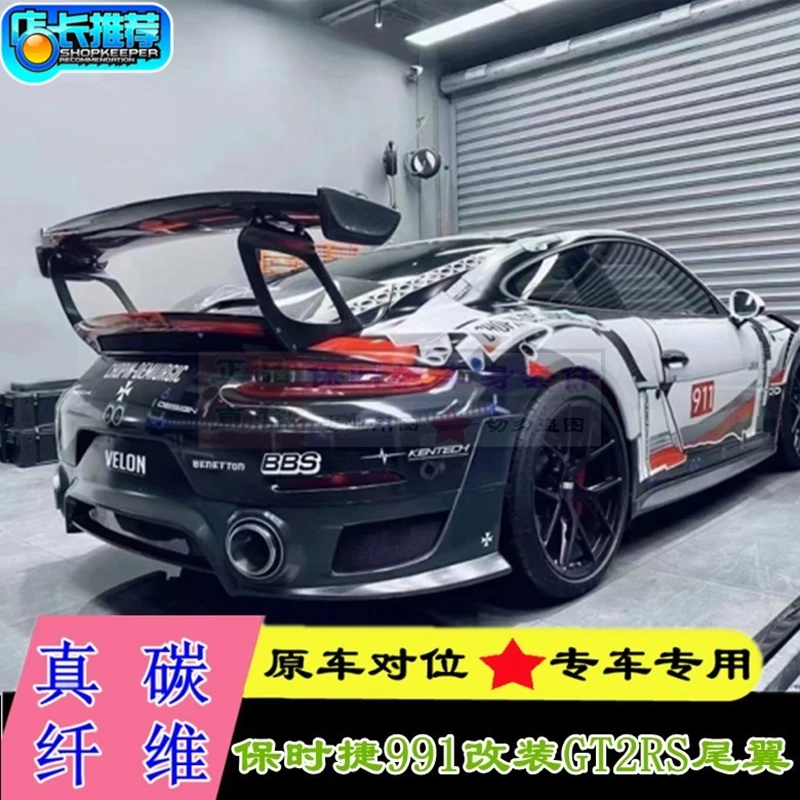 For Porsche 991 gt2RS high quality Carbon Fiber Rear Roof Spoiler Wing Trunk Lip Boot Cover Car Styling