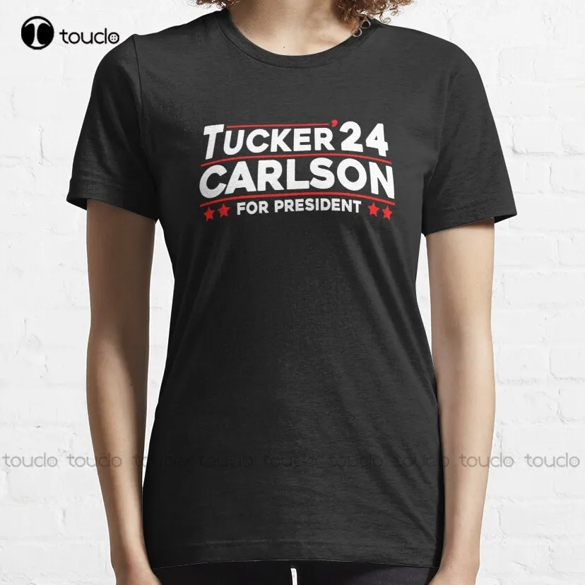 Tucker Carlson 2024 For President  Classic T-Shirt Fishing Shirts For Men Custom Aldult Teen Unisex Digital Printing Tee Shirt