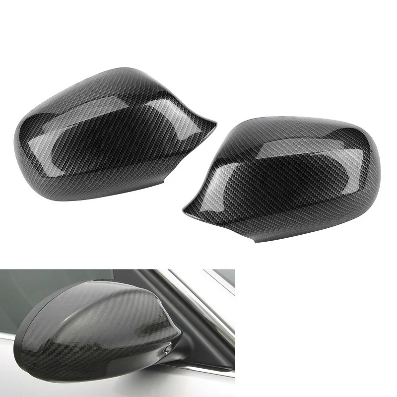 

2Pcs Left + Right Rearview Mirror Case Cap 51167205291 Fit for BMW E90 E91 E92 E93 LCI 2009 2010 2011 Black Carbon Pattern ABS