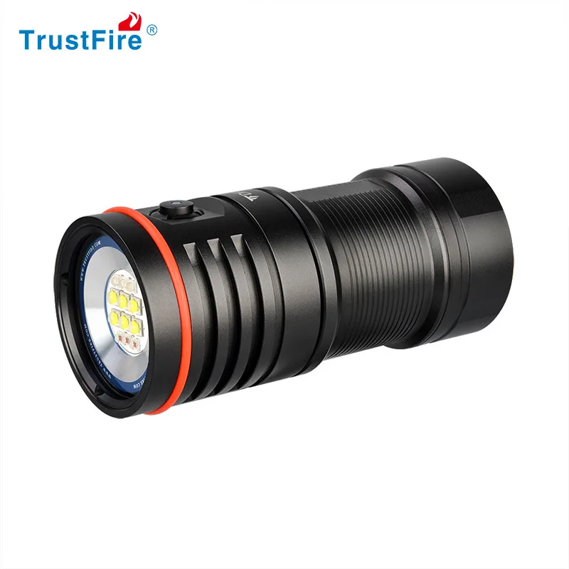 Imagem -03 - Trustfire Df50 6500 Lumens de Vídeo Mergulho Fotoraphy Luz Subaquática 100m Iluminação Alta Brilhante Led Tocha Lanterna