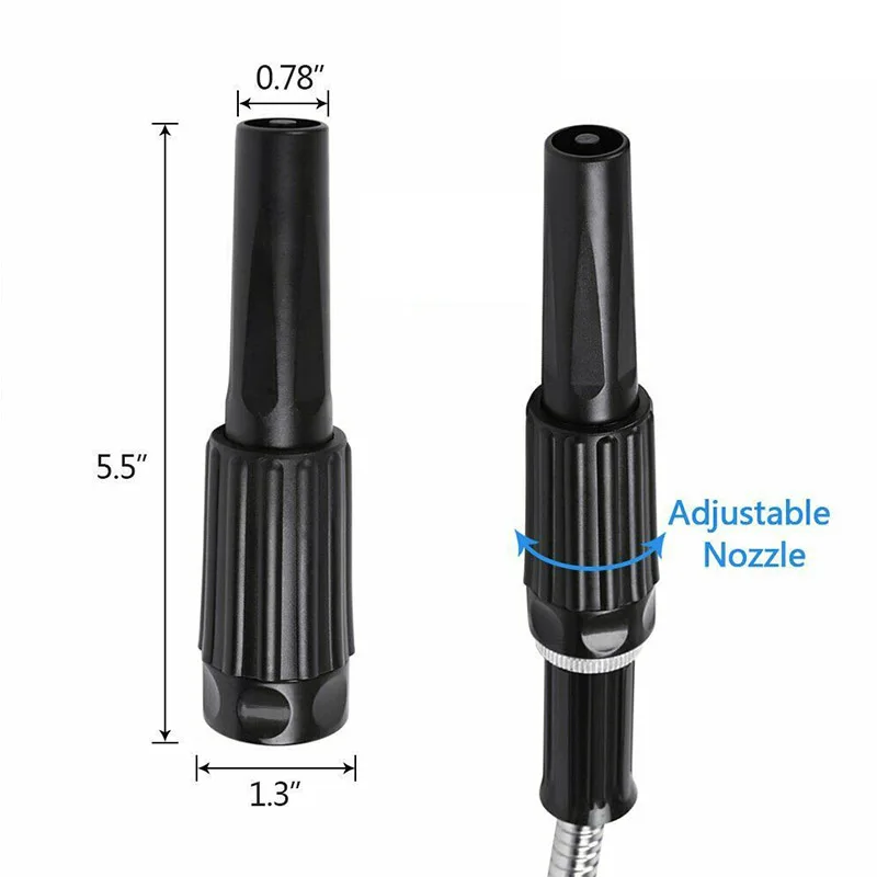 25/50FT الفولاذ المقاوم للصدأ حديقة خرطوم أنابيب مرنة ل حديقة النباتات الخضراء سقي خراطيم المنزلية سيارة تنظيف أنابيب المياه