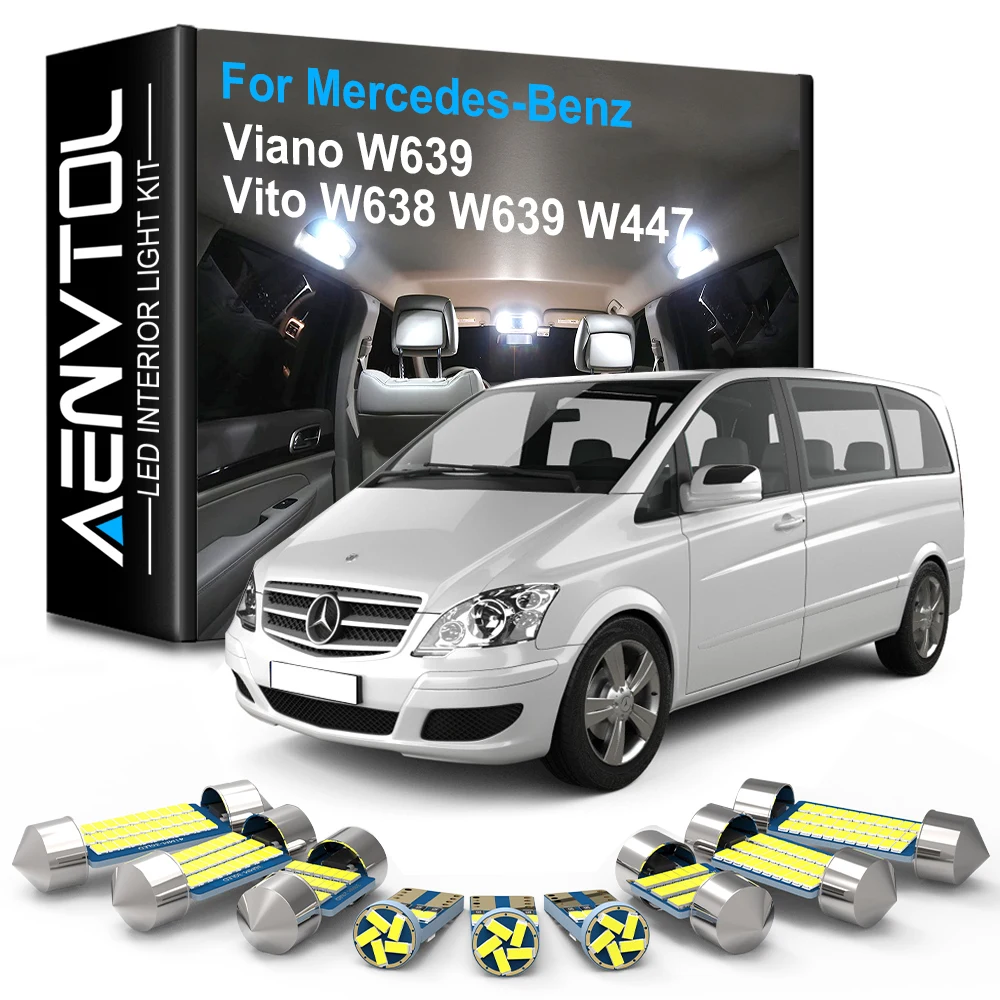 

AENVTOL Canbus Interior Lamp LED For Mercedes Benz Viano Vito W638 W639 W447 1996-2012 2013 2014 2015 2016 2017 2018 Accessories