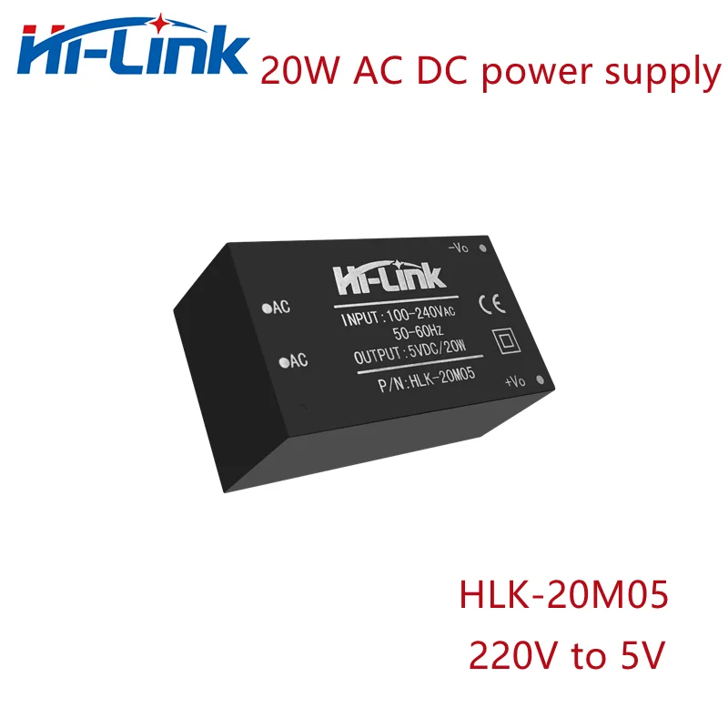 Free shipping HLK-20M05  AC DC 220V 5V 20W   isolated switching step down power supply module high efficiency home automation