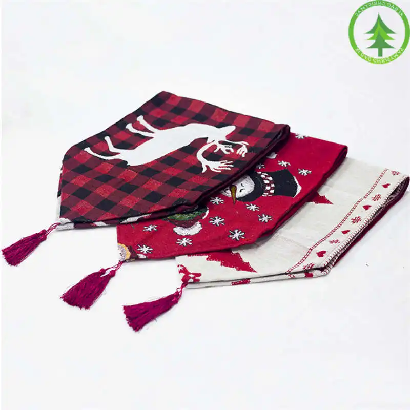 

Hot Christmas Table Cloth Santa Clause Red Hat for Dinner Decor Home Decorations Ornaments Supplies Dinner Table Party Decor