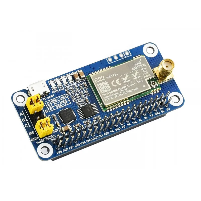 SX1268 LoRa HAT for Raspberry Pi 4/3/STM32/Arduino Spread Spectrum Modulation 433MHz Frequency Band