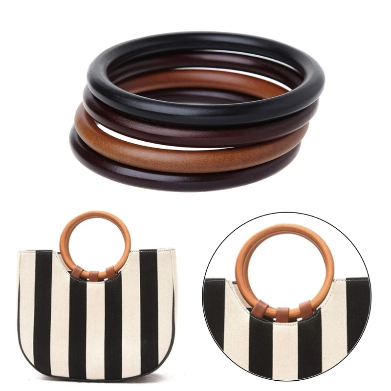 Round Wooden Handle for Handmade Handbag DIY Tote Purse Frame Making Bag Hanger