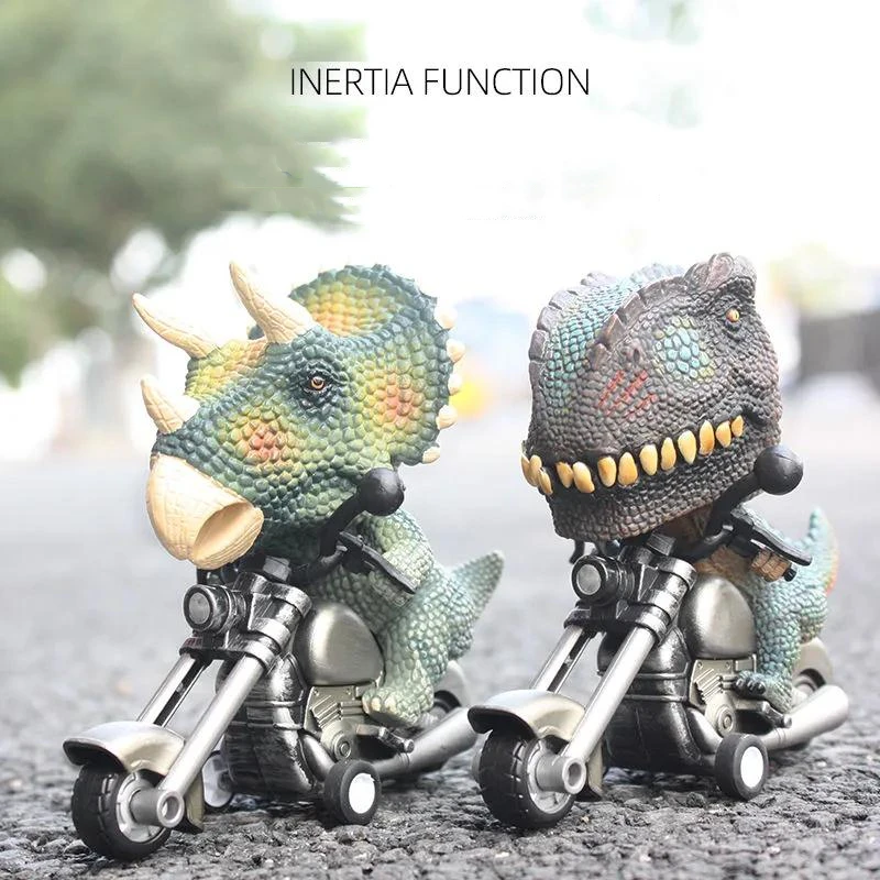 New Creative Dinosaur Toy Cars Friction Powered Dinosaur Motorcycle Jurassic Dino Pull Back Car Toys