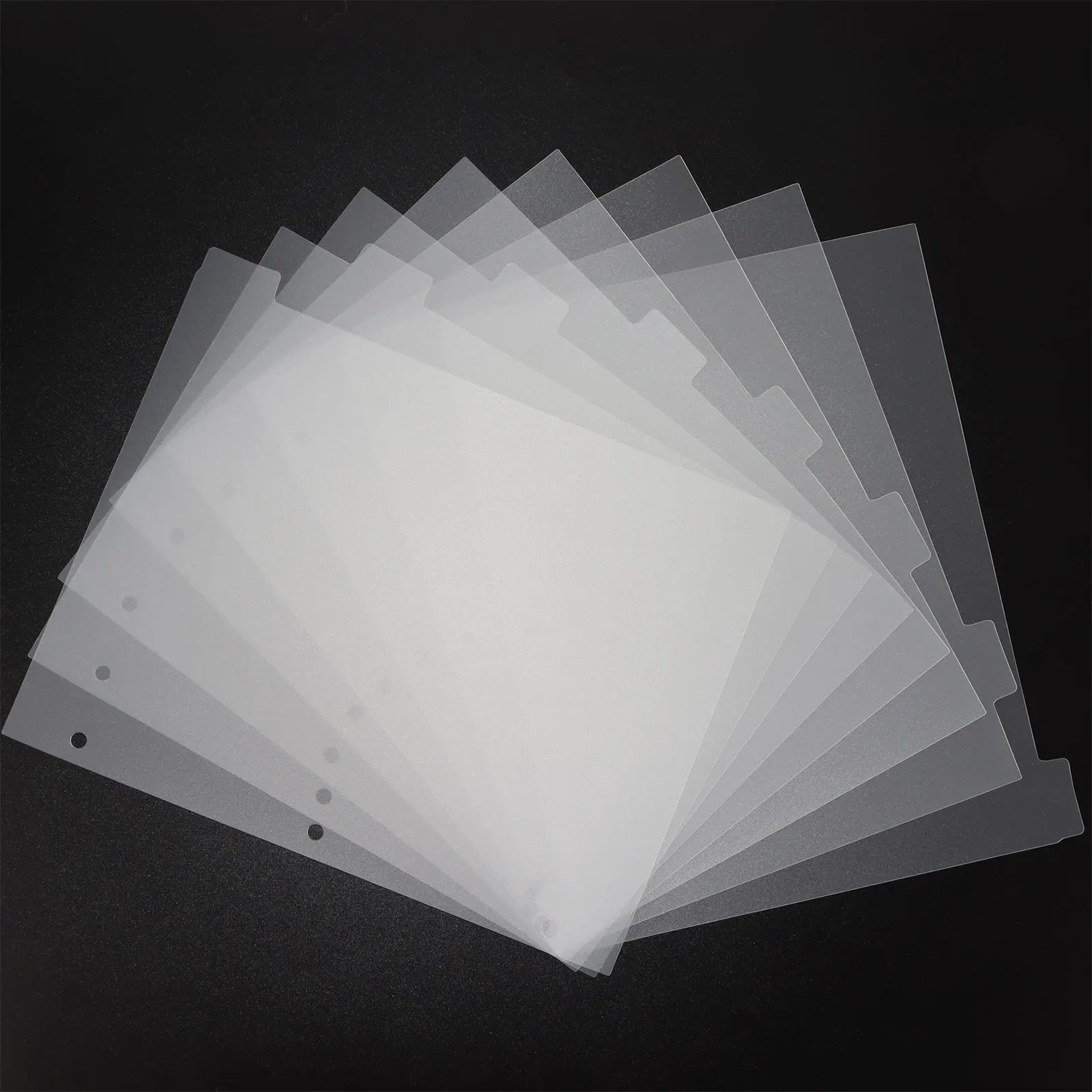 Divisórias para notebook, letras estilo eua, plástico fosco, transparente, 8.5 polegadas, x 11 polegadas, para fichário