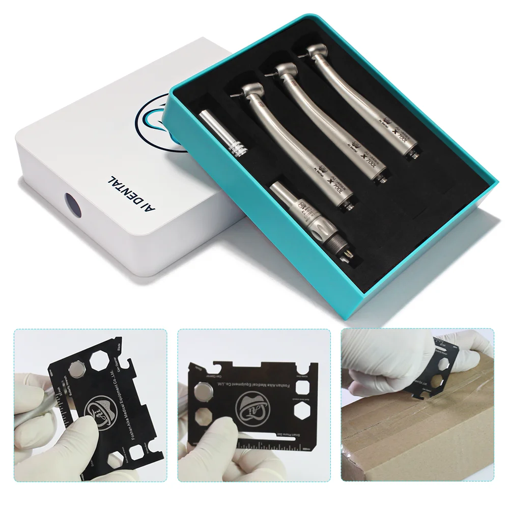 AI-S3-X7NCL6 Dental Healthy Torque Head High Speed Optic Fiber Handpiece Set With 6 Holes Quick Coupler Oral Therapy Equipment