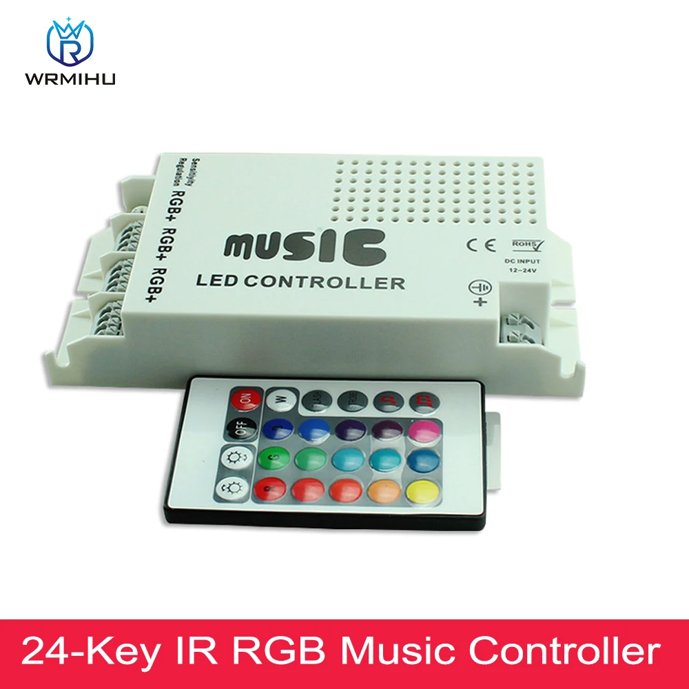 DC12-24V 24 Keys IR Wireless Remote Control RGB Light Strip Music Controller LED Dimmer Used For Decoration Car House Party KTV