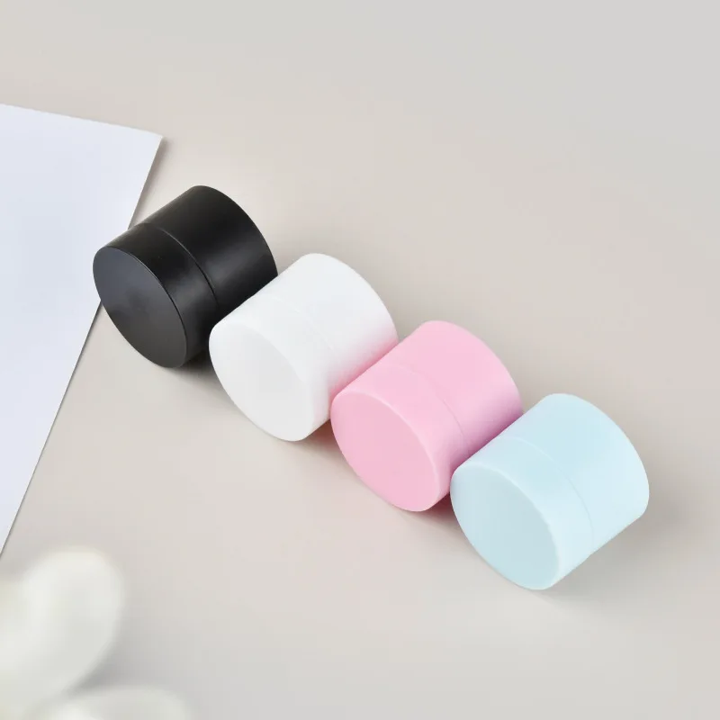 10pcs-50pcs 5g Round Cosmetic Jars Empty Pot Box Nail Art Gel Powder Bead Storage Container white pink blue black Bottles