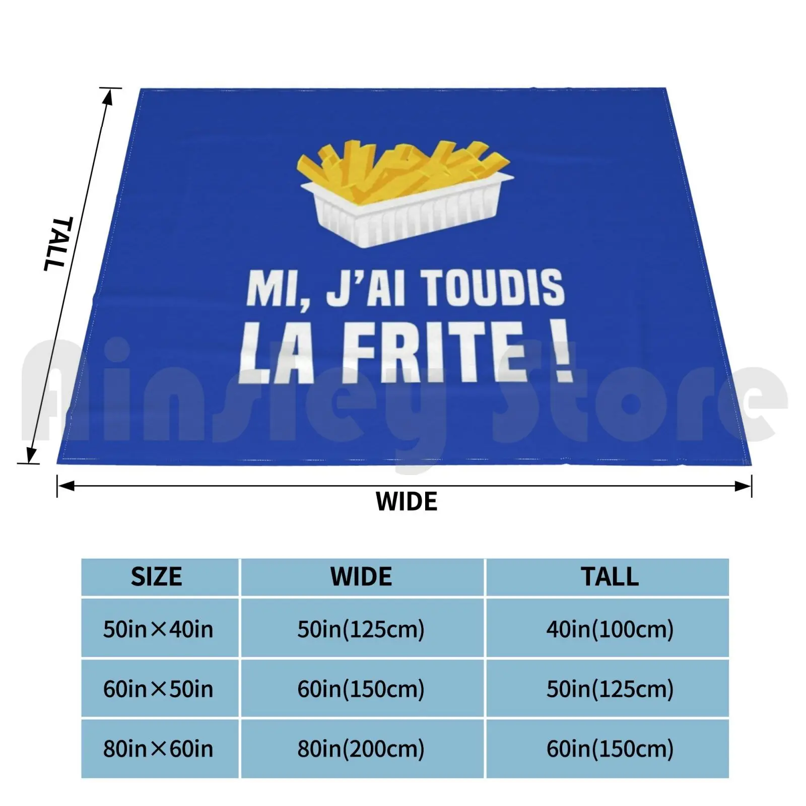 Mi , I Always Have The Fries! Blanket Super Soft Warm Light Thin Fried Chti Humor Chti Gifts Chtis Chti Souvenirs