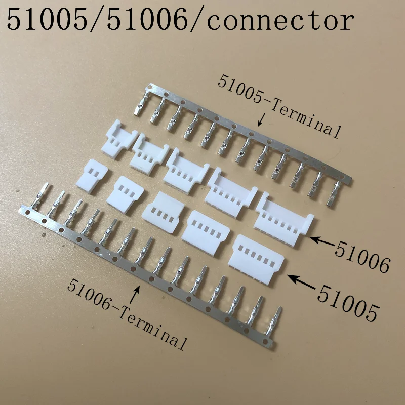 50pcs/lot 51005 51006 Micro Losi Connector 2P 3P 4P 5P 6P Male Female Plastic Housing with Metal Pins for RC Battery ESC Adapter