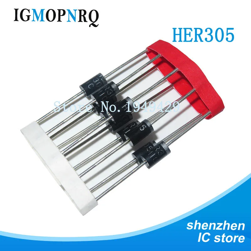 20PCS HER305 305 DO-27 Ultrafast Recovery Fast Rectifier Diode 3A 500V New
