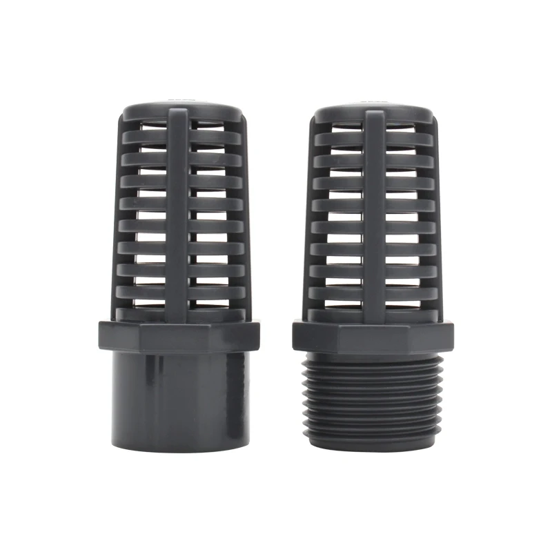 1Pcs UPVC Aquarium Water Pump Filter Joint Fish Tank Water Inlet Strainer PVC Pipe Permeable Cap Flower Basket Strainer Screen