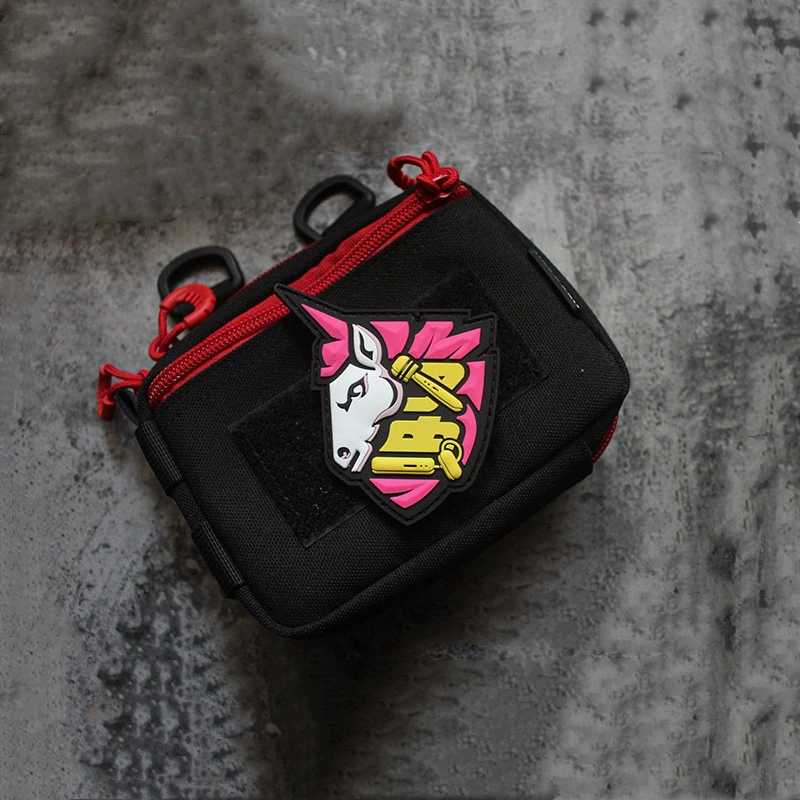 3D PVC Chinese Character Patch Funny Coquettish Horse Animal Tactical Badges for Clothes Backpack Vest Decorations