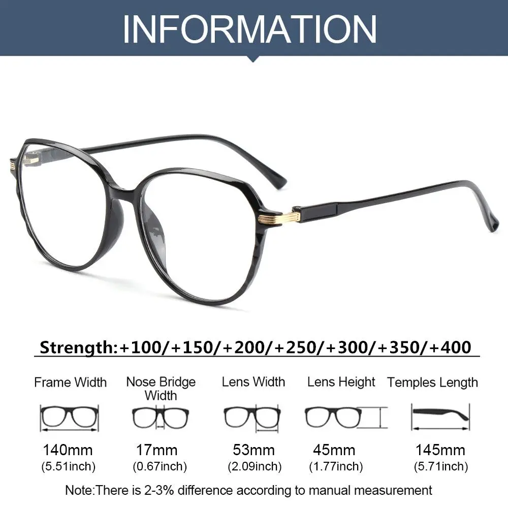 Fashion Round Printed Big Size Eyeglasses Women Men Reading Glasses Magnifier Diopter Presbyopic Reading Glasses +1.0~4.0