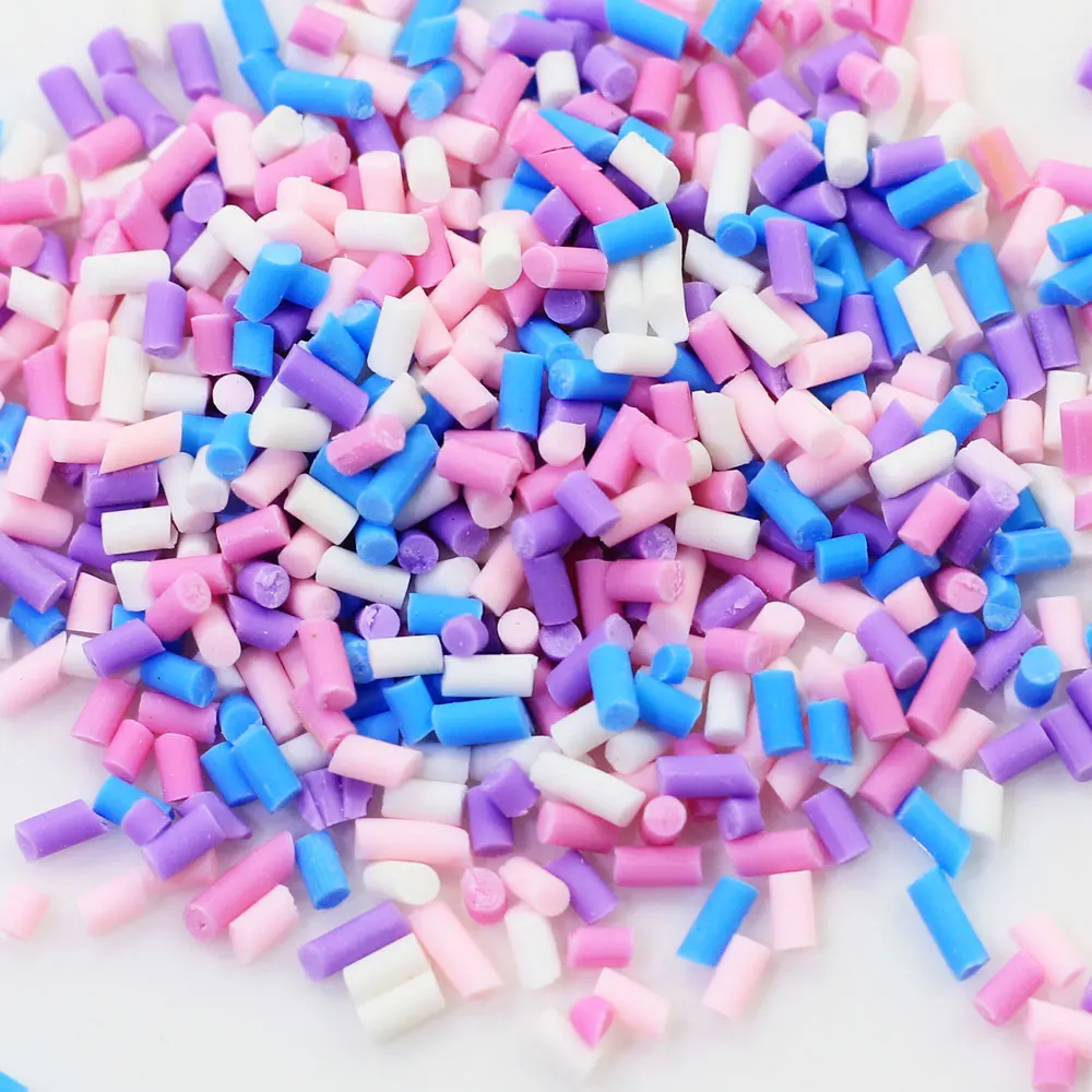 Polymerlk 5*2MM Polymer Clay Colorful Candy Sugar Sweets Sprinkles Decorative For Cake Dessert Simulation Food Dollhouse