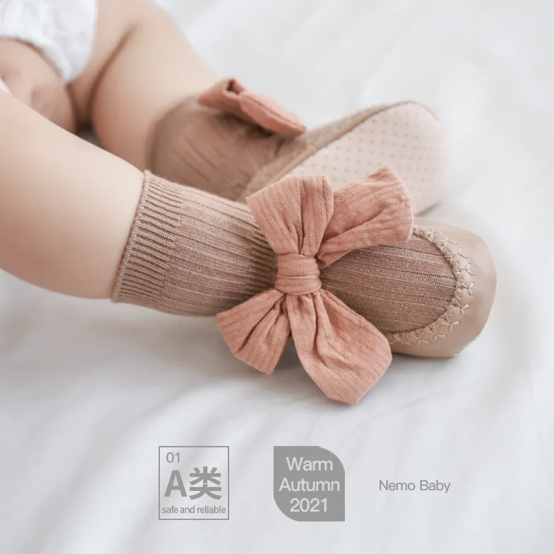 

Cute Bowknot Infant Baby Socks Cotton Anti-slip Boy Shoe Socks Baby Girl Newborn Princess Socks Kids Slipper Baby Accessories