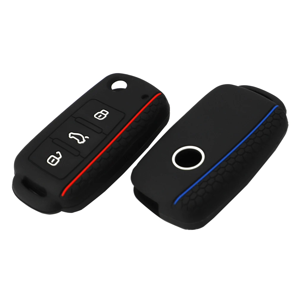 Car Key Cover Case Silicone 3 Buttons For VW Golf 4 5 6 7 Bora Jetta POLO MK4 MK6 Bora Passat B5 B6 Superb Tiguan Beetle Keycase