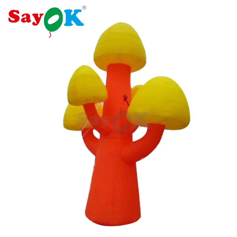 4m Giant Inflatable Mushroom Tree,Inflatable Tree with Led Light for Advertising/Event/Stage Decoration