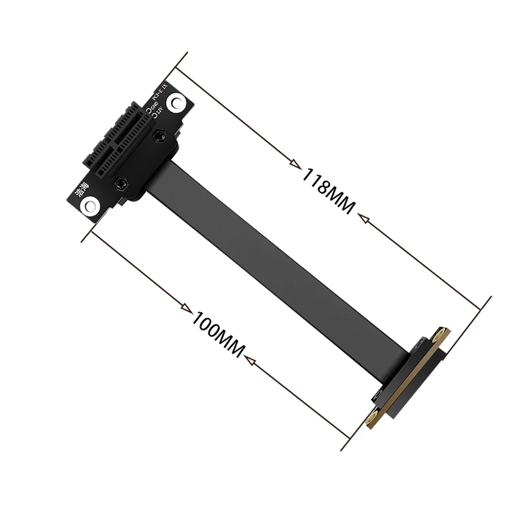 Dual Riser PCIE X1 Extension Cable 90 Degree PCI-E Express 1X to 1X Slot Riser Card Extender Ribbon Cables for Bitcoin Miner