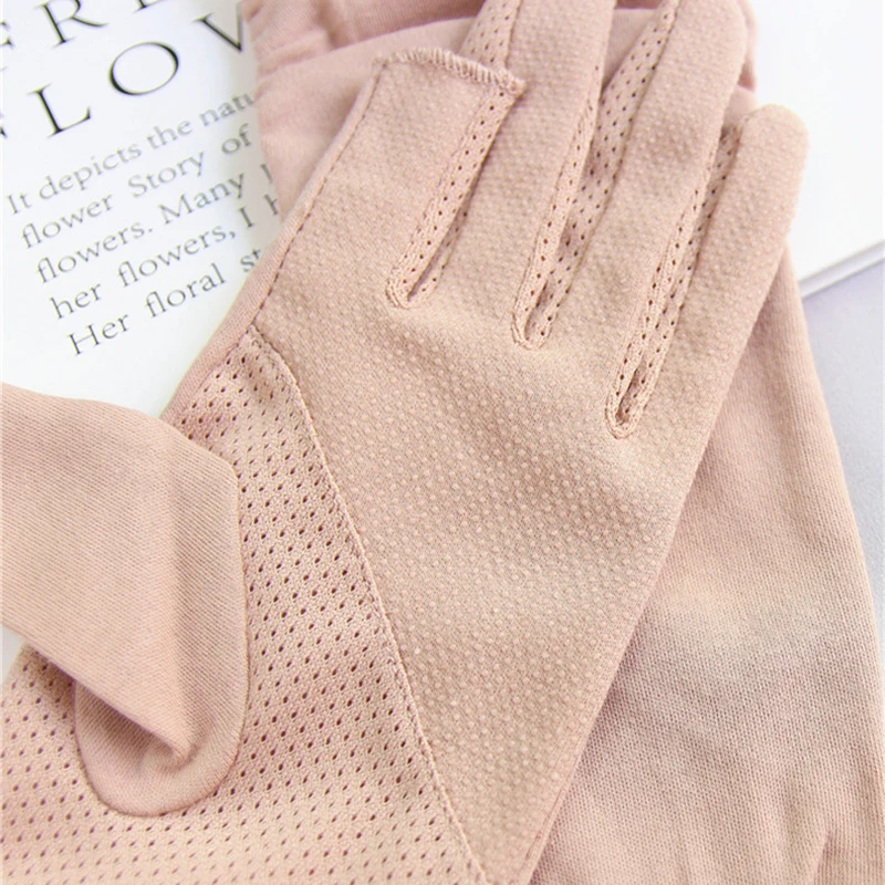 2024 Summer New Women\'s gloves Thin Mid Length Cotton Sun Protection Driving Gloves Fingerless gloves for Women