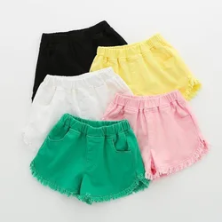 toddler shorts Girls denim shorts in the summer big children thin section wild little girl fashion wear children's hole hot pant