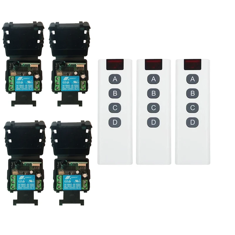 DC 12 v 1CH mini wireless remote control switch 35MM*32MM*17MM receiver & 1 CH transmitter Can delay off 5/10/15 seconds