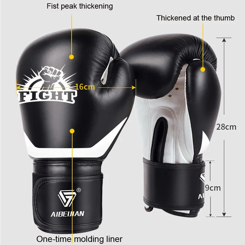 Sanda Boxing Gloves for Men, Boxing Gloves, Muay Thai Mittens, Fitness Training, Taekwondo, Punching, Sandbag, 12oz, 10oz