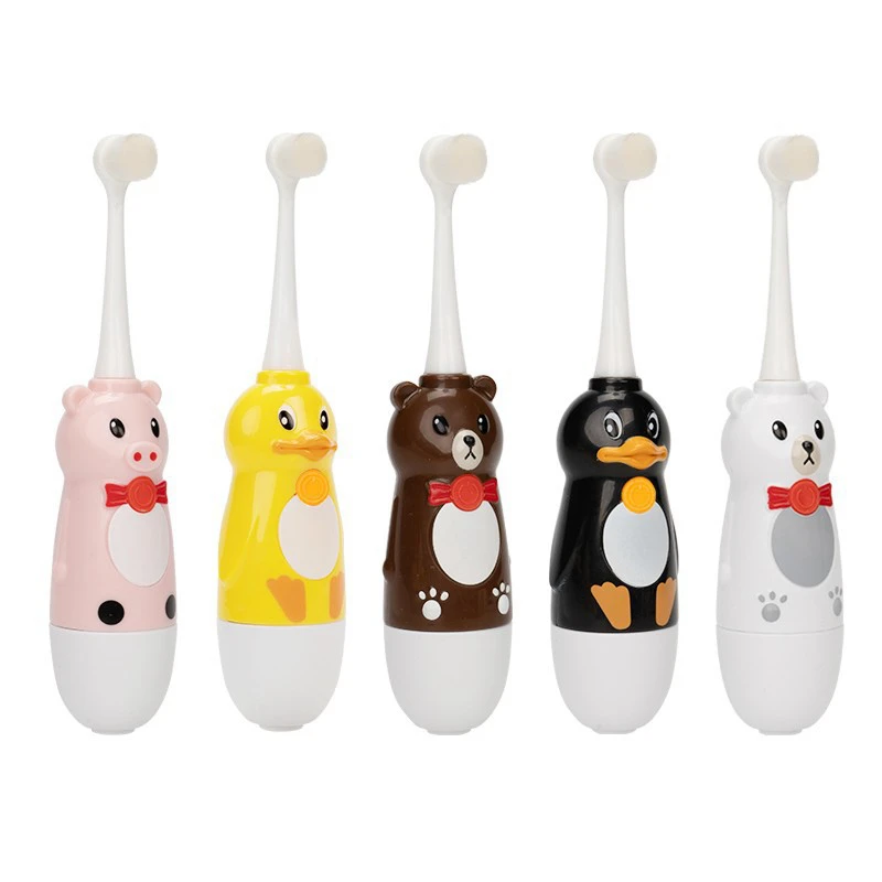 Kids Sonic Battery Cartoon Automatic Child Electrical Ultrasonic Round Soft Kid Electric Toothbrush For Children Gift