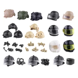 Modern Military Tactical Helmet Building Blocks Figures Night Vision Accessories Motorcycle Racing Hat Explosion-proof Toys C261