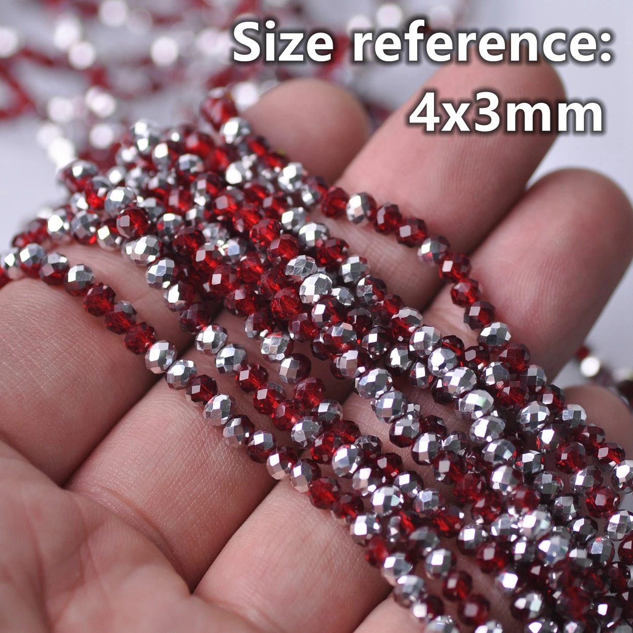 Opaque Half Coated Color 4x3mm 6x4mm 8x6mm Rondelle Faceted Czech Crystal Glass Loose Spacer Beads for Jewelry Making DIY