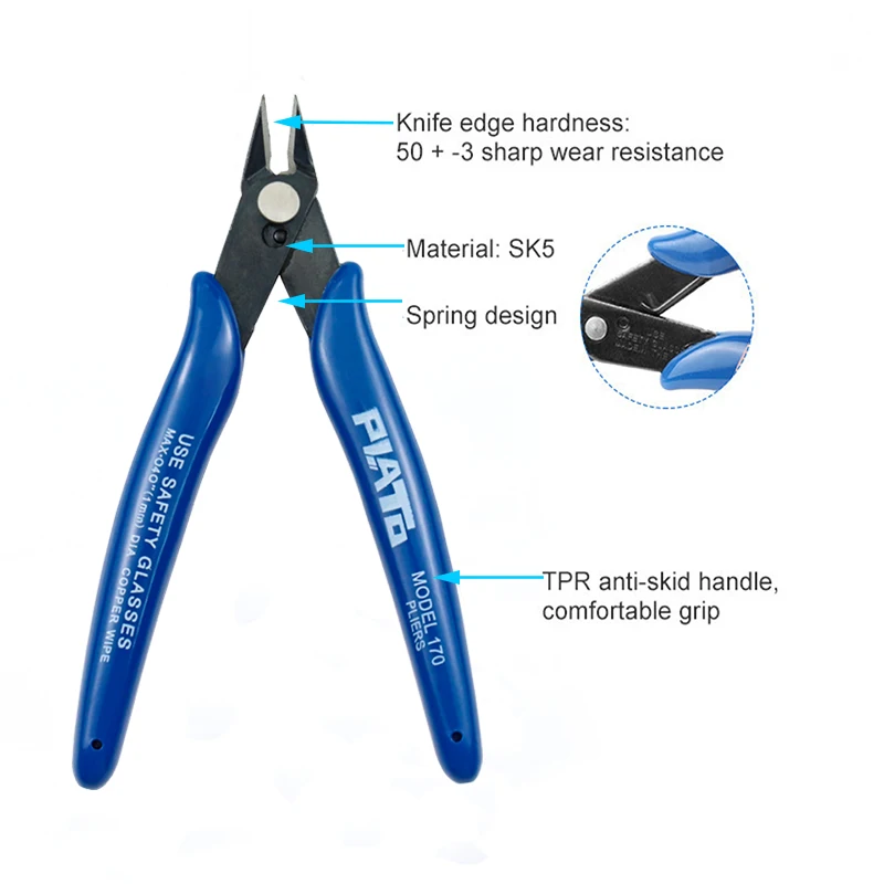 1/5/10PCS Model Diagonal Pliers 170 Cutting Plier Wire Cable Cutters Side Snips Flush Pliers Mini Hand DIY Electronic Tools