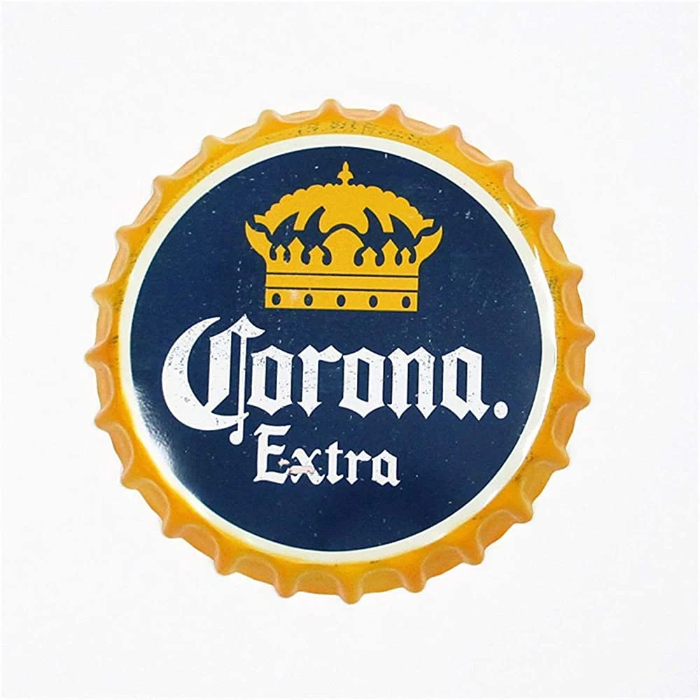 

Bottle Cap Shaped Metal Beer Wall Decor for Bar Metal Tin Sign for Painting Bars Plaque