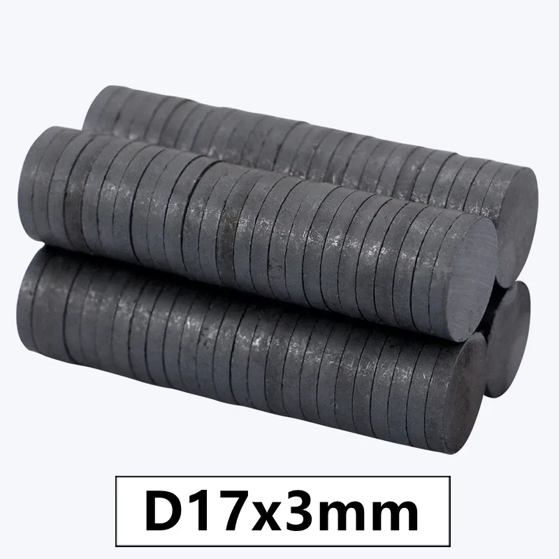 

50pcs/lot Y30 Disk Ferrite Magnet 17*3 mm Permanent magnet 17mm x 3mm Black Round Speaker magnet 17x3 mm