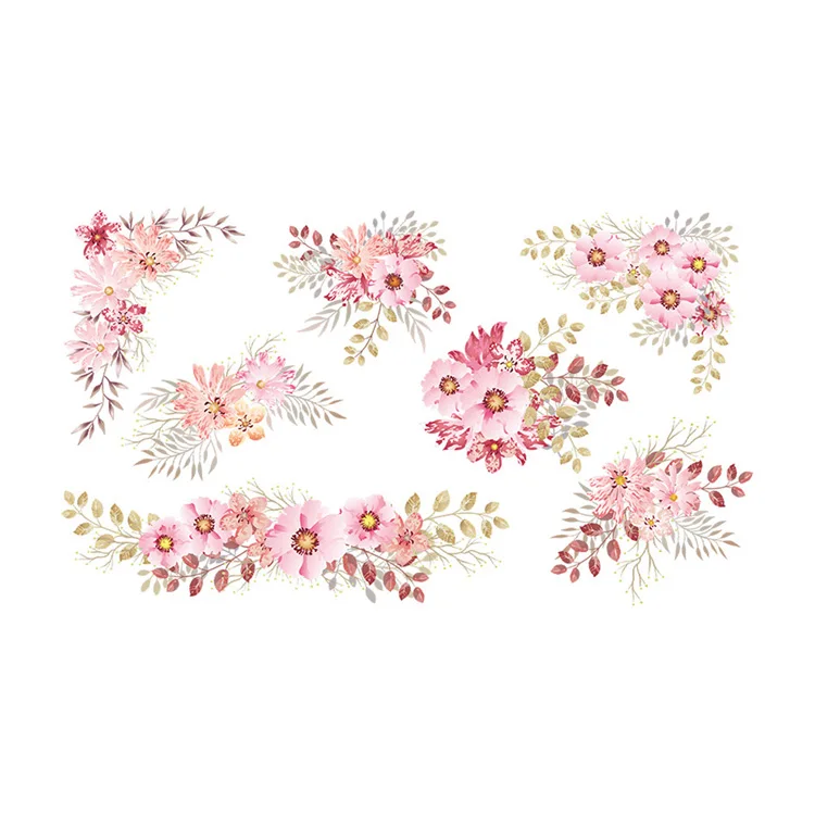 Wunderschöner Blumencluster-Wandaufkleber für Wohnzimmer und Schlafzimmer, Hintergrunddekoration, Tapete für Zuhause, Kunst-Aufkleber, Verschönerungs-Sticker – Detail 7