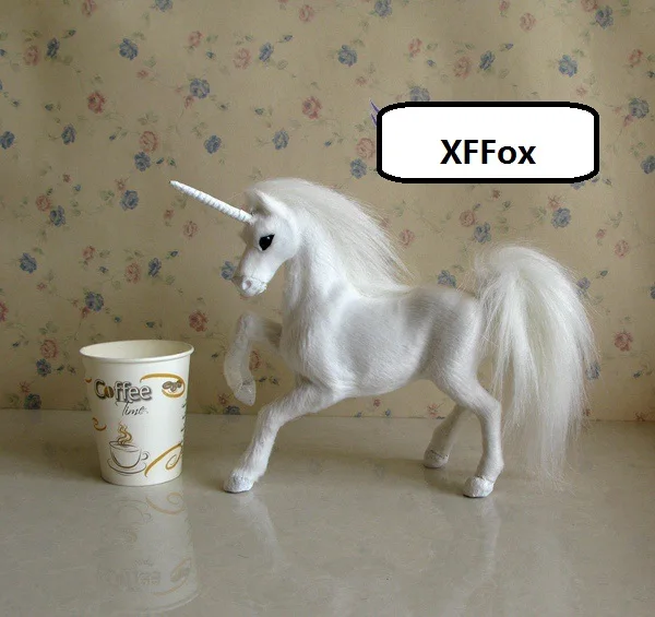 

cute real life unicorn model plastic&furs simulation unicorn doll gift about 25x6x19cm xf2371