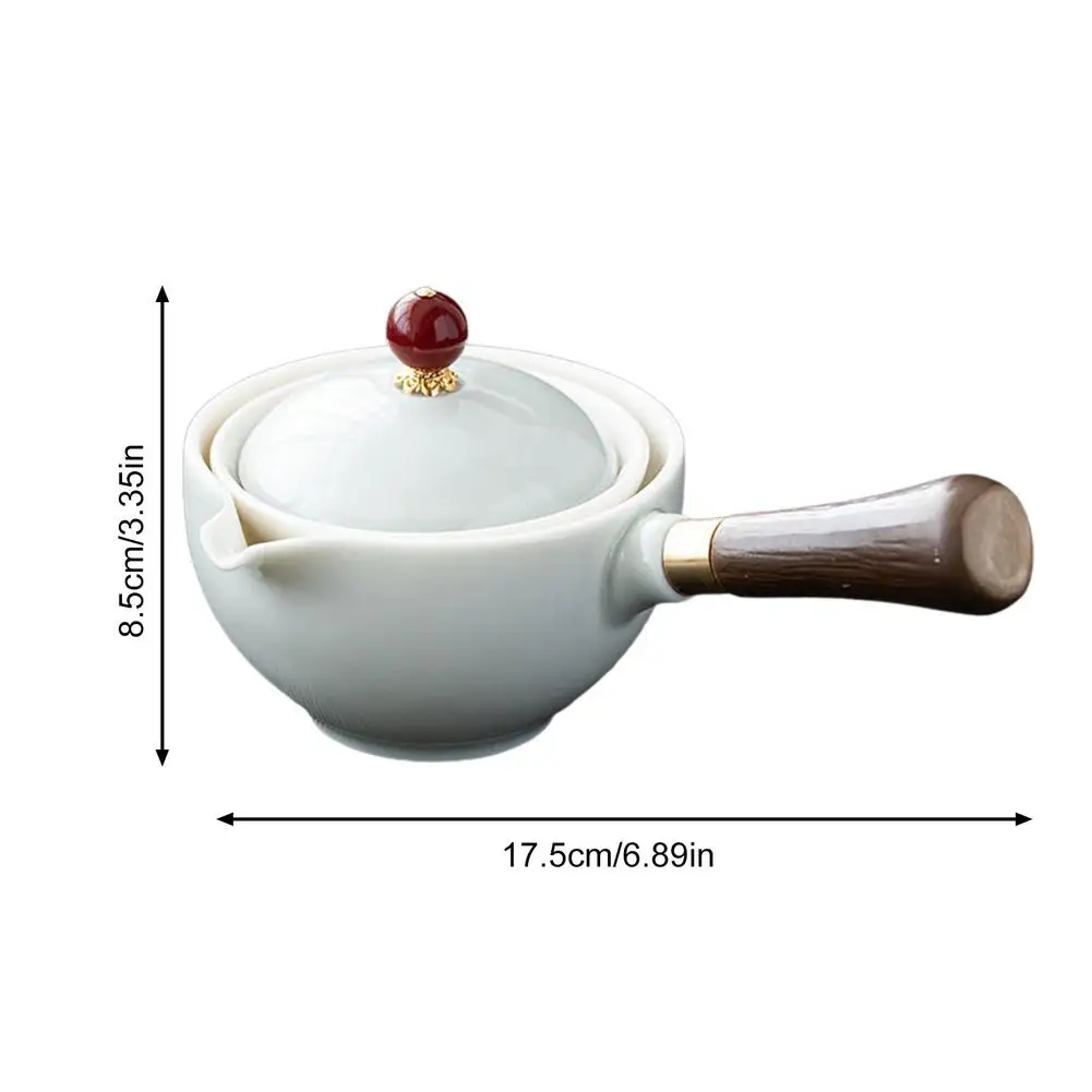 360 Degree Ceramic Teapot Handheld Teapot Exquisite Tea Set Side Handle Tea Kettle Teapot Ceramic Single Pot Side Handle Pot New