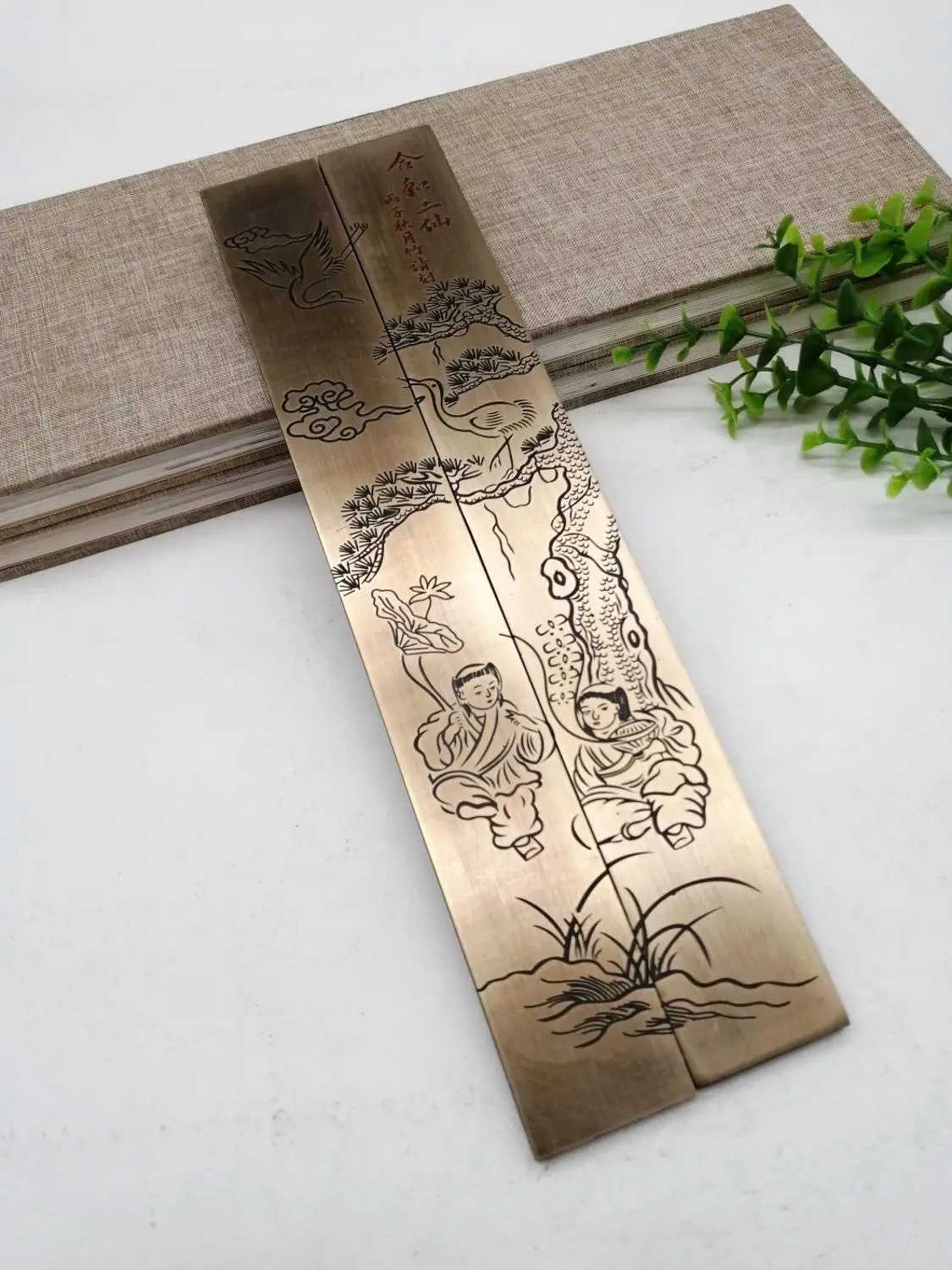 

China painting calligraphy auxiliary tool metal crafts Paperweight-the twin genii He-He -Paper weight home decor