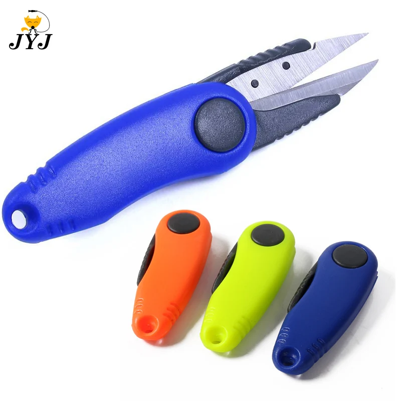 1pc Fishing Line Scissors Nipper Hook Sharpener Fly Tying Tool Tackle Gear Fishing Quick Knot Tool kit Shrimp-type