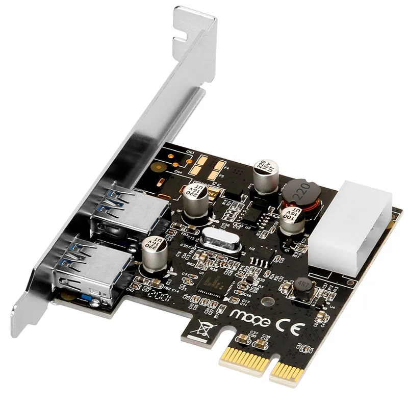2 port USB3.0 PCI-e Expansion Card PCI express sata 4Pin PCI-e to USB3.0 hub NEC720202 chipset Desktop computer 2U small case