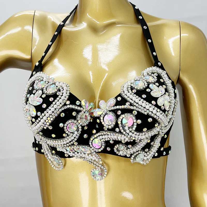 Professional Belly Dance Costumes Women Rhinestone Bra Belt Long Skirt 3pcs Belly Dancing Set Carnival Costume Clothes Outfits