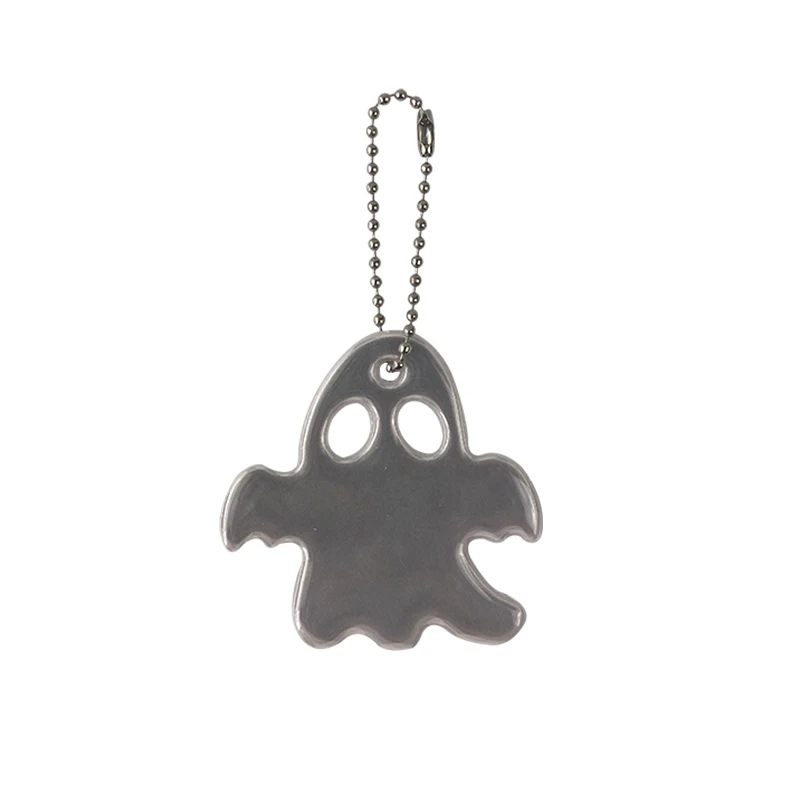 Halloween Ghost Reflective Pendant Charm Bag Accessories Hanger Keychain High Visibility Keyrings Gift ORAFOL 600 Light